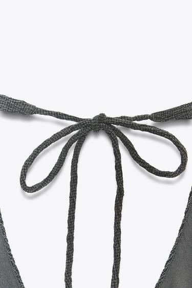 TOP CHÂLE TEXTURÉ - Gris chiné de Zara - Image 5