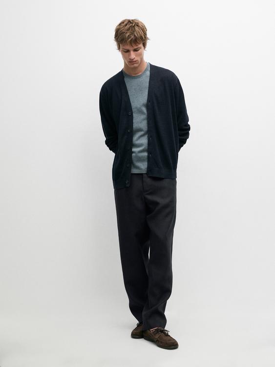 Linen knit cardigan with buttons from Zara - $160