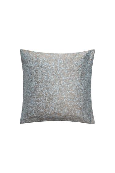 FLORAL JACQUARD CUSHION COVER - Grey / Blue by Zara
