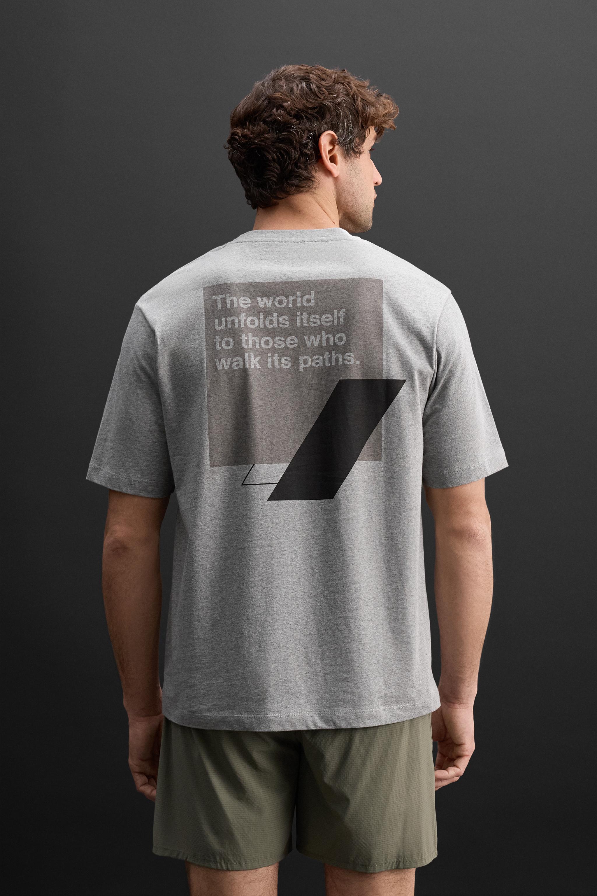 グラフィックプリントTシャツ - グレーマール | ZARA Japan / 日本