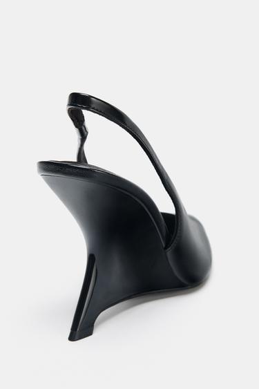 CHAUSSURES À TALONS COMPENSÉS OUVERTES À L'ARRIÈRE - Noir de Zara - Image 6