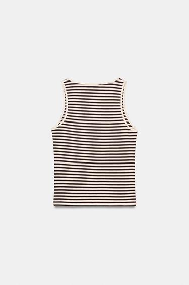 TOP À RAYURES SANS MANCHES - rayures de Zara - Image 4