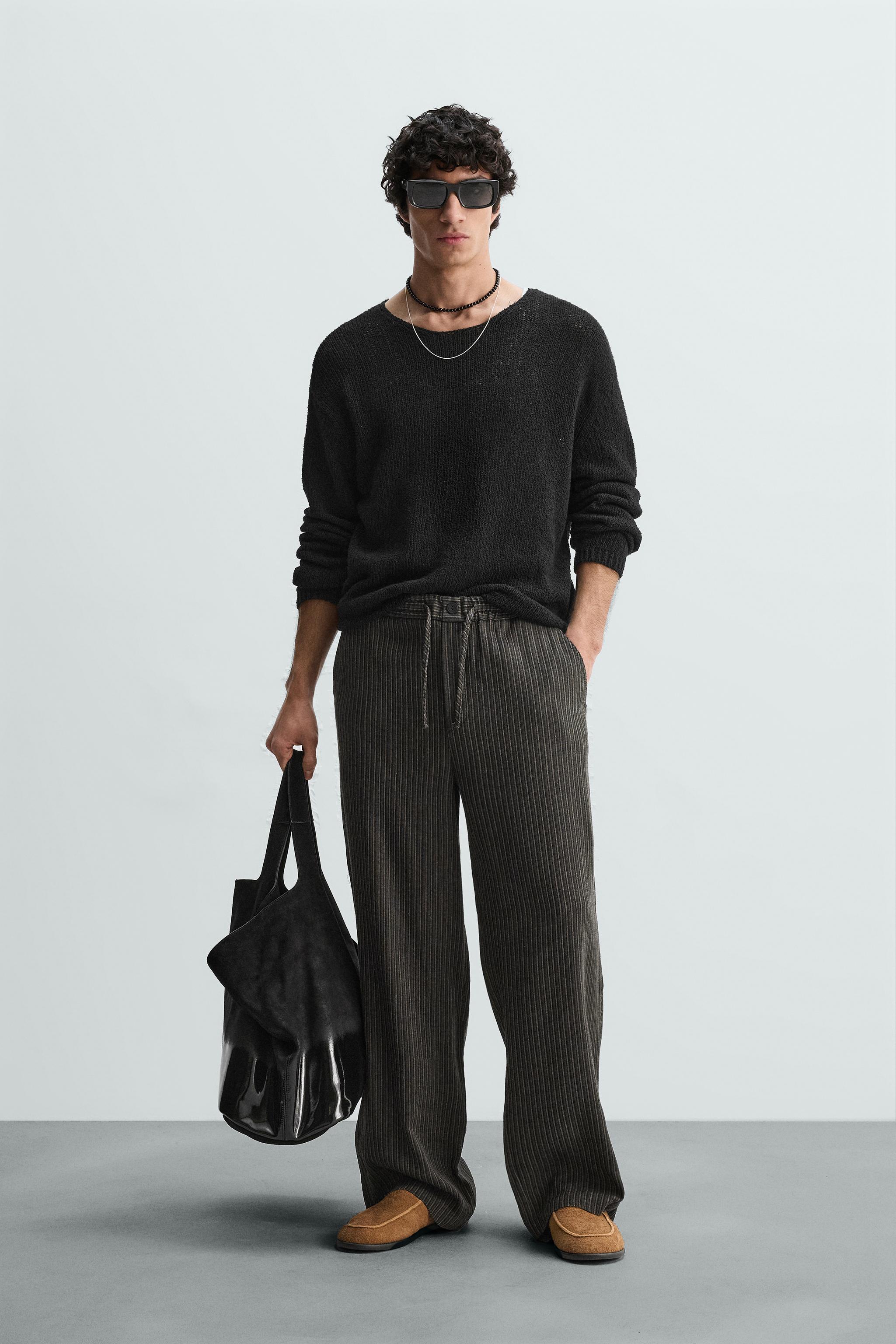 パンツ MURPHH Brown Stripe Slacks Worthington Brown White Pinstripe Straight Leg Pants