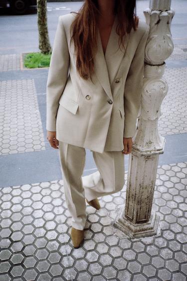 STRAIGHT FIT TROUSERS - Sand by Zara