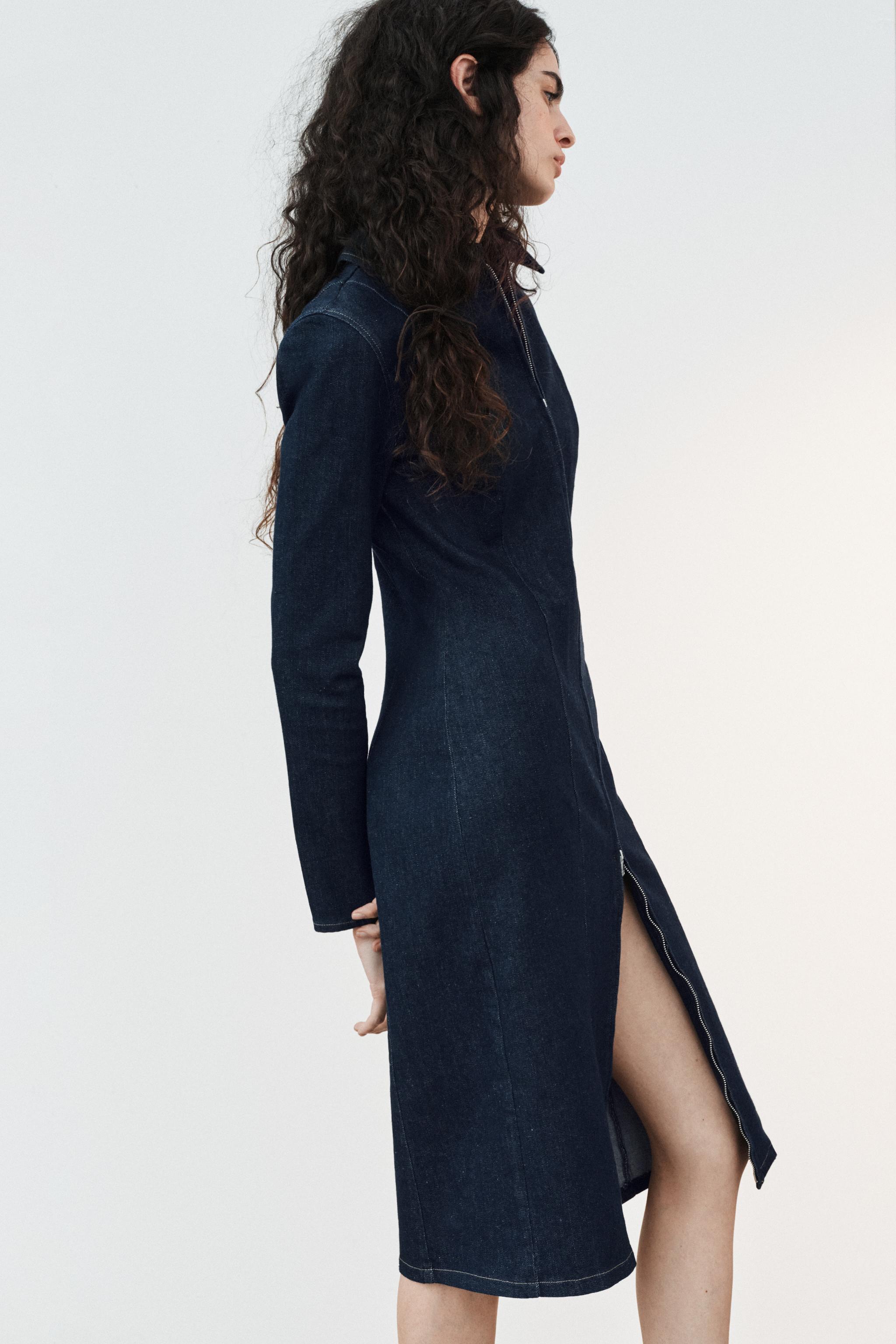 TRF DENIM ZIPPER DRESS