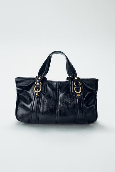 HANDBAG WITH METAL DETAILS - Black by Zara