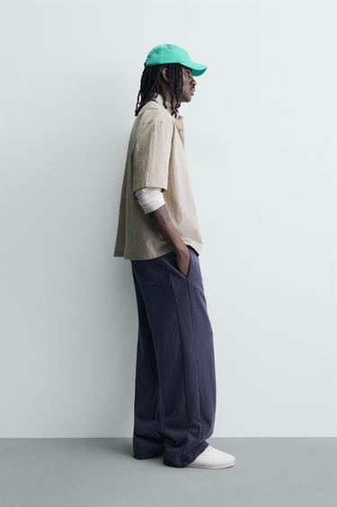 CHECK SHIRT WITH SLOGAN PRINTS - camel by Zara - Image 3