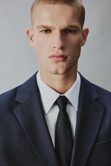 HOUNDSTOOTH SUIT BLAZER - Navy blue by Zara - Image 5