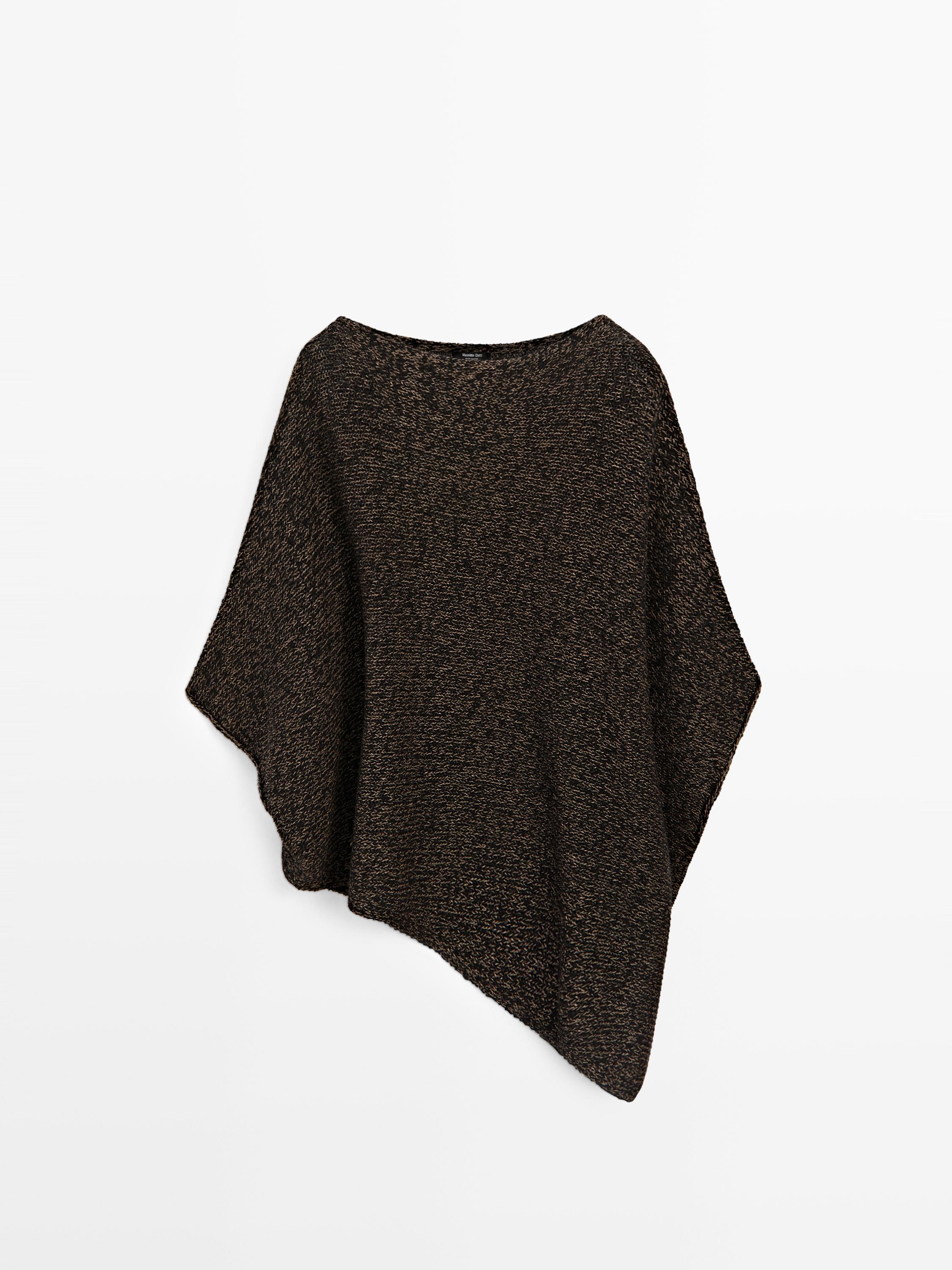 Flowing asymmetric cotton blend cape