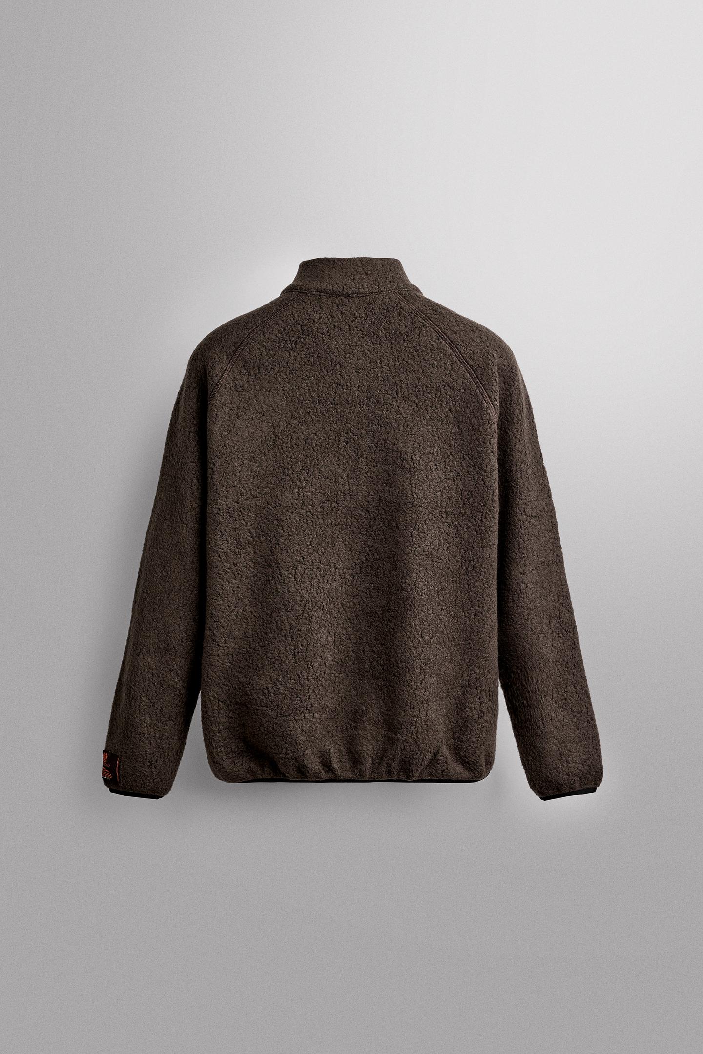 Мужская толстовка Zara Manteco® Wool-Blend Fleece, цвет: Коричневый — фото 8