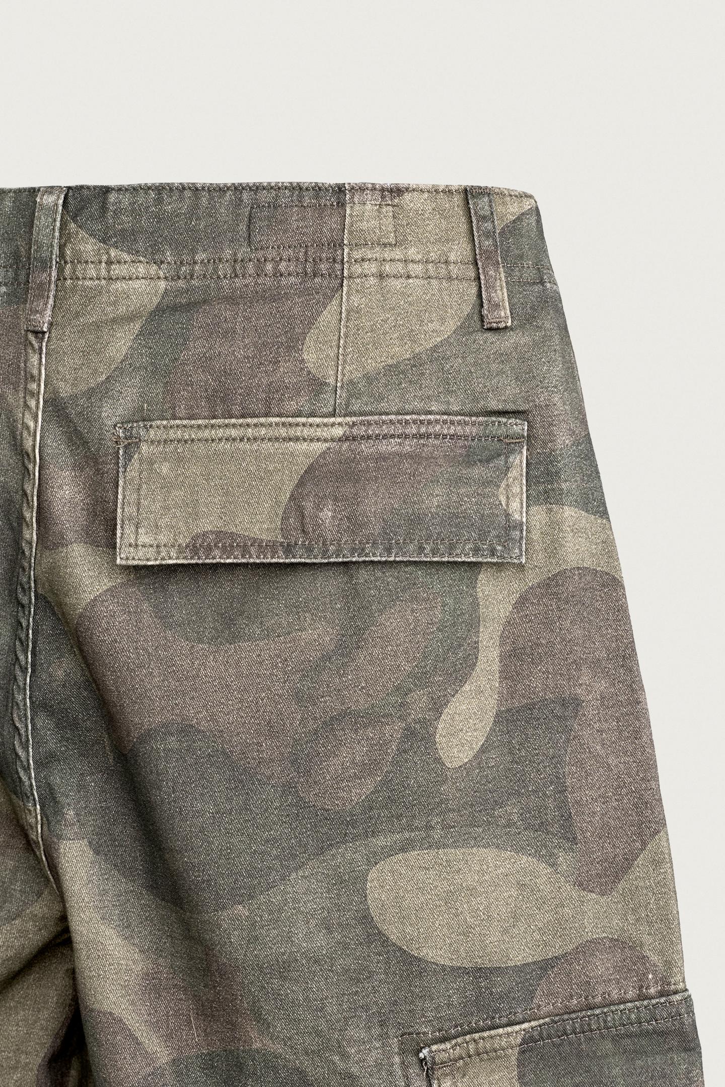 Мужские брюки Zara Printed Cargo Balloon Fit, цвет: Хаки — фото 9