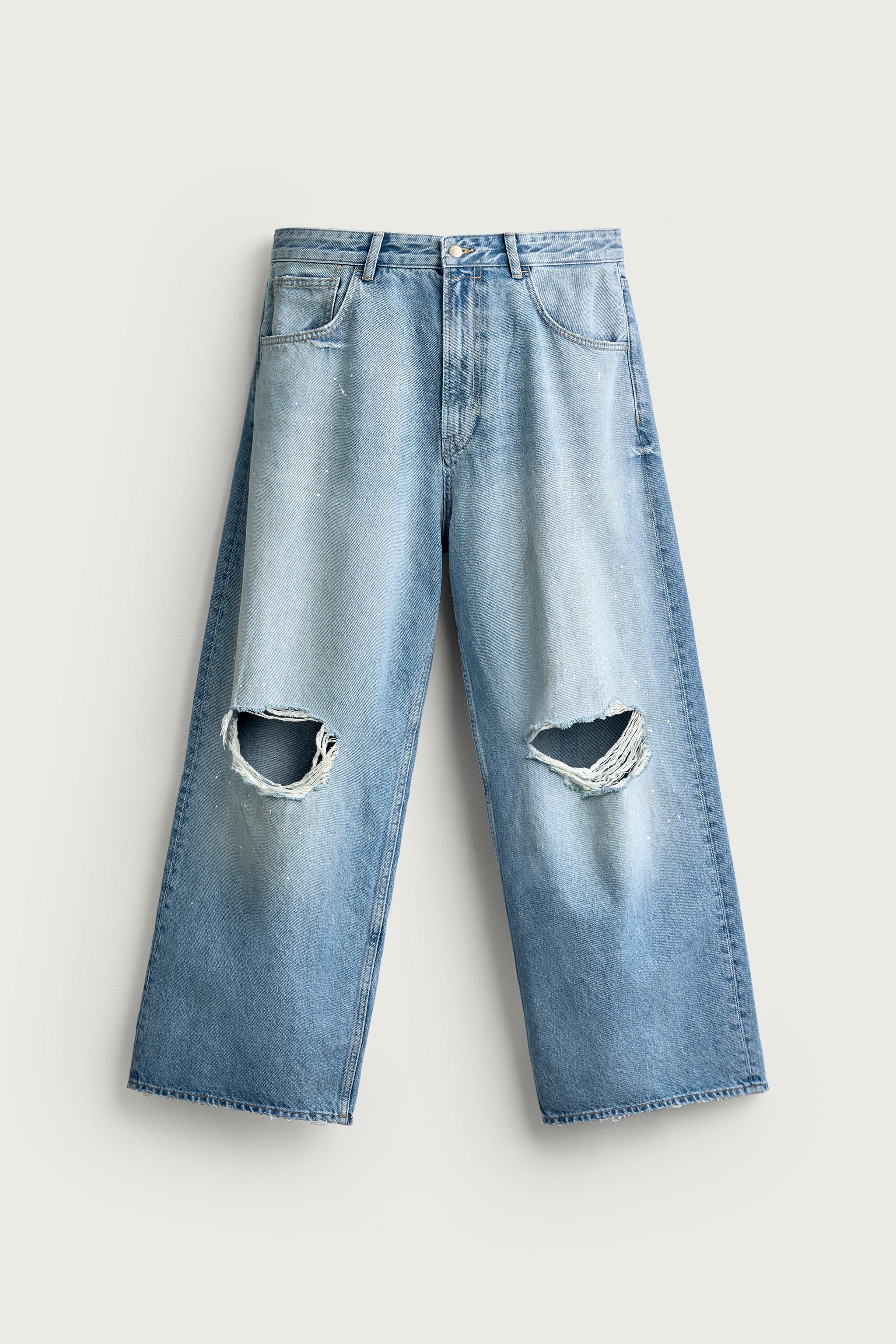Мужские джинсы Zara RIPPED BAGGY FIT JEANS — фото 6