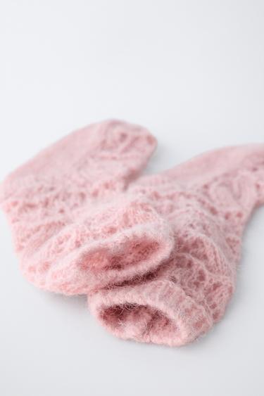 CHAUSSETTES CHAUDES EN LAINE ET ALPAGA - Rose poudré de Zara - Image 1