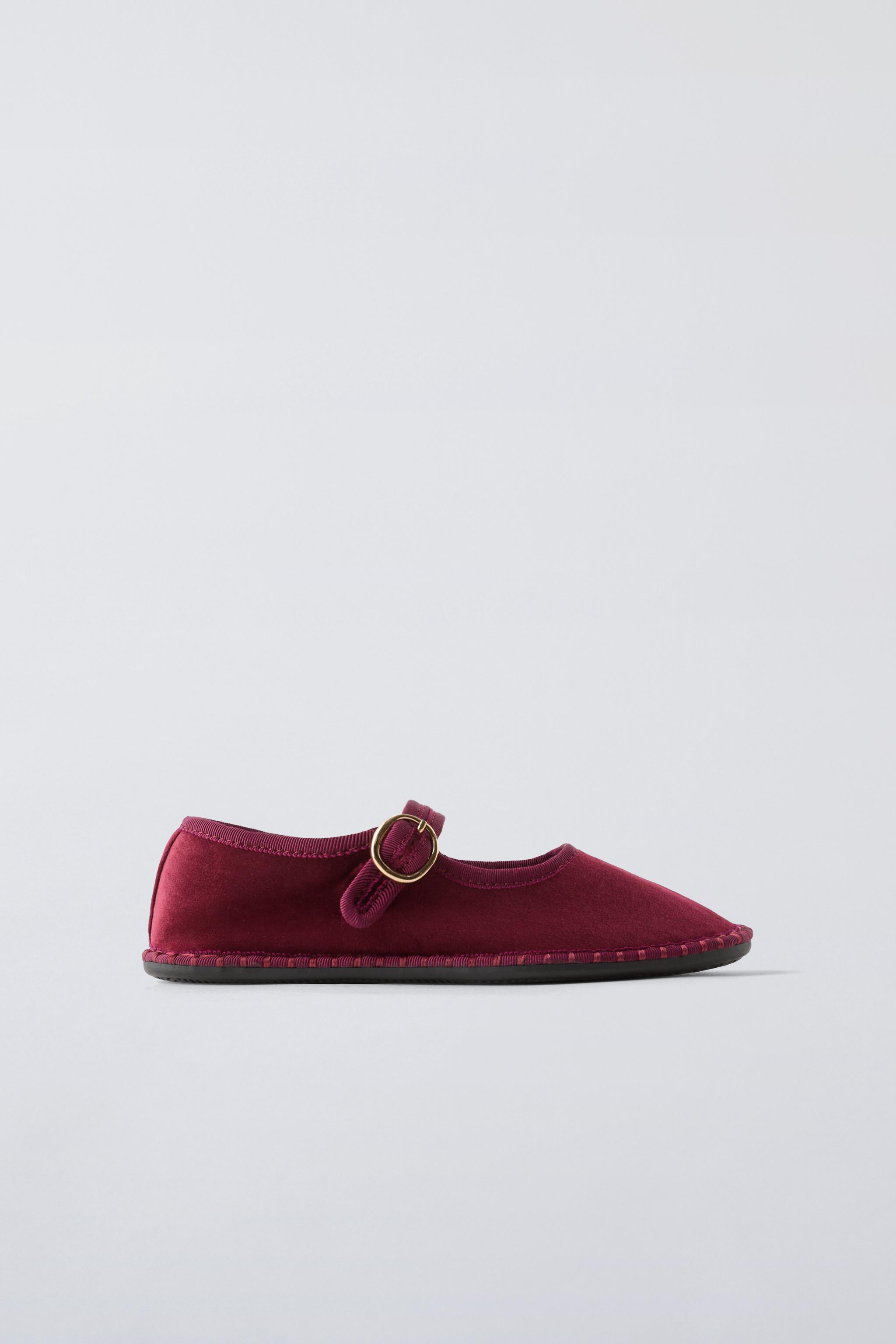 VELVET BALLERINAS Pink ZARA United Kingdom