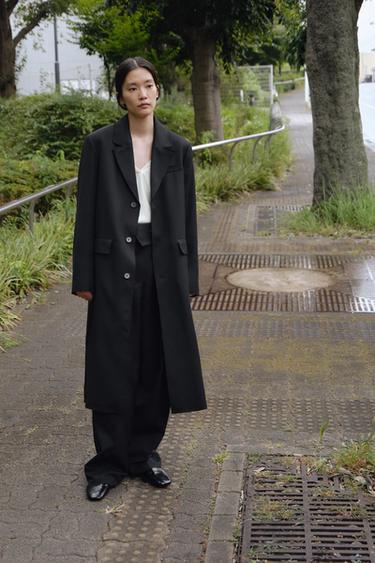 ZW COLLECTION オーバーサイズ フロックコートブラックZaraのZW COLLECTION オーバーサイズ フロックコート - ブラック