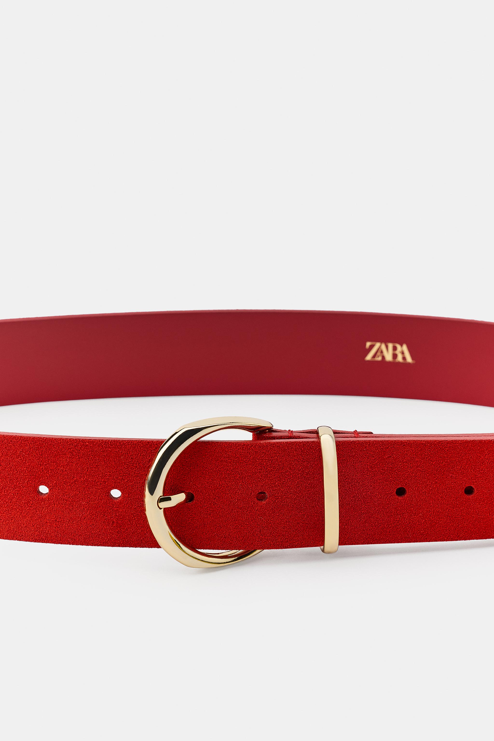 100% SPLIT LEATHER BELT WITH CIRCULAR BUCKLE