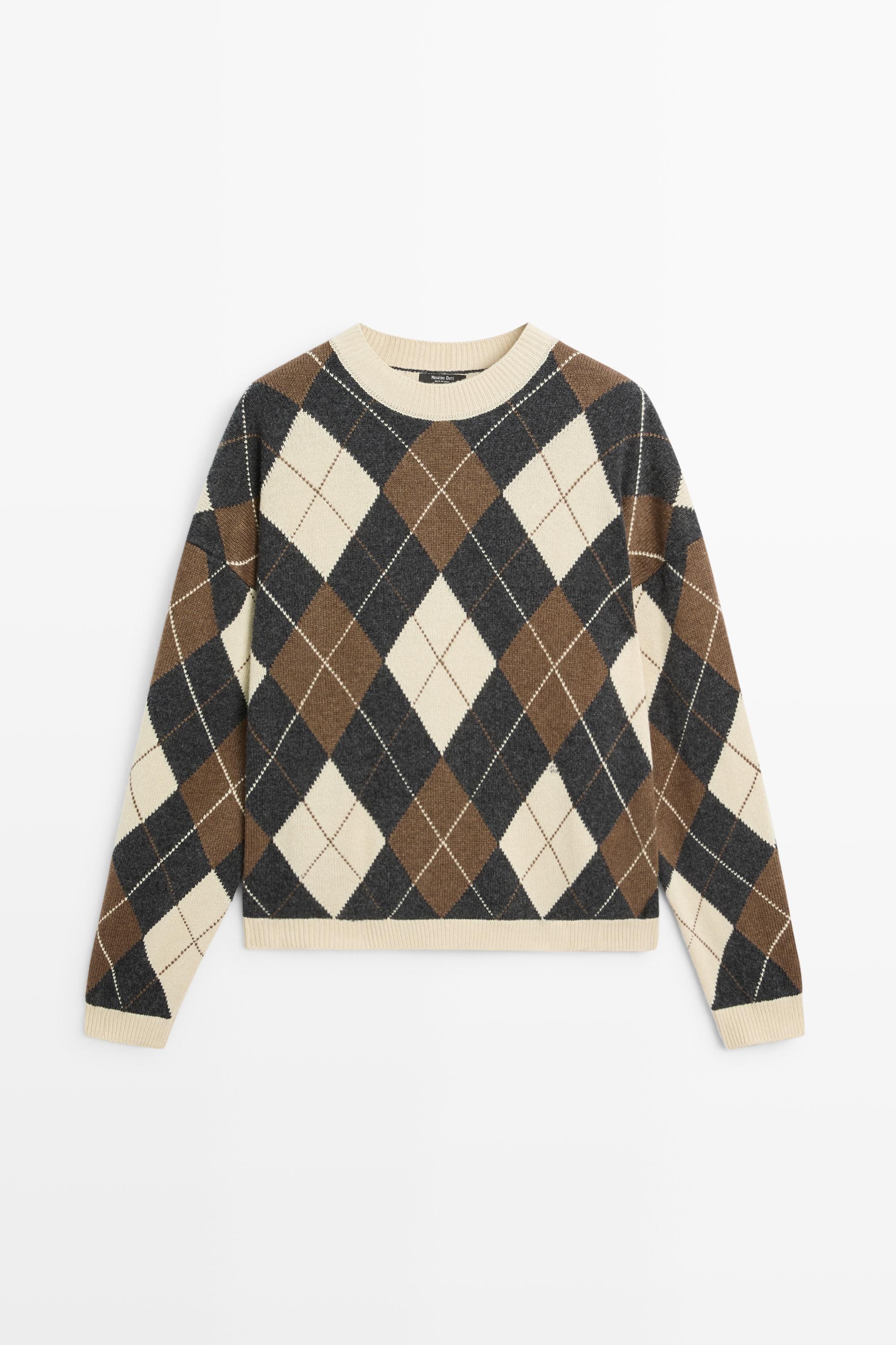 Pull en maille avec de la laine et motif losanges