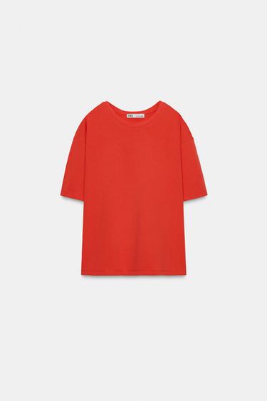CAMISETA MANGA CORTA - Rojo de Zara