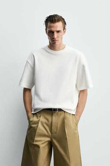 SUDADERAI NTERLOCK RELAXED FIT - Blanco de Zara