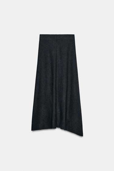 SOFT RIB LONG SKIRT - Dark grey by Zara - Image 3