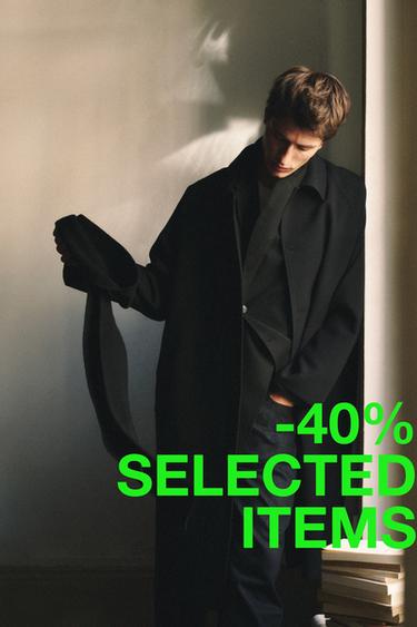 Zaras OVERSIZED TRENCH MED ULL - Svart