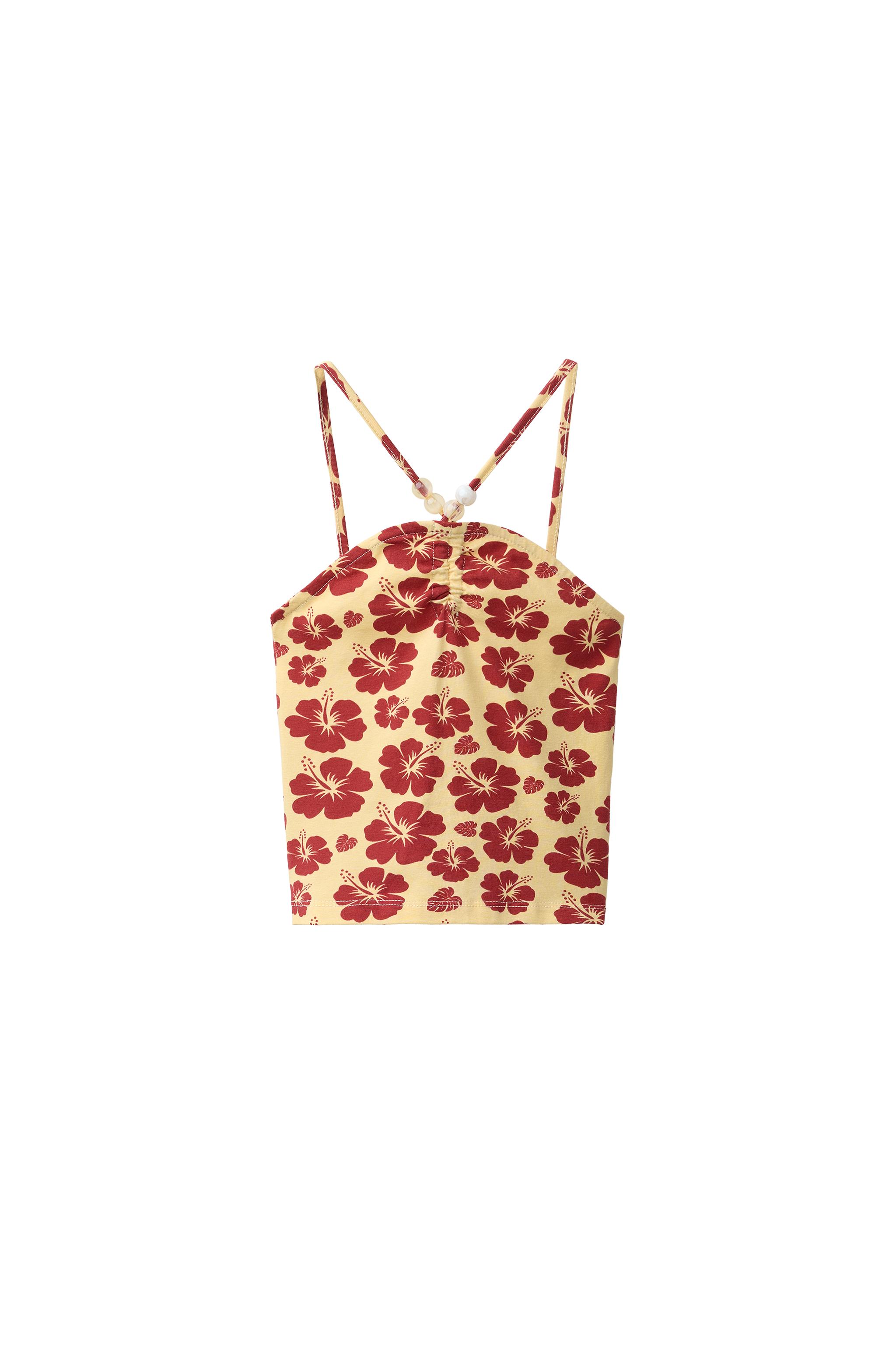 フラワープリントトップス - 生成り | ZARA Japan / 日本