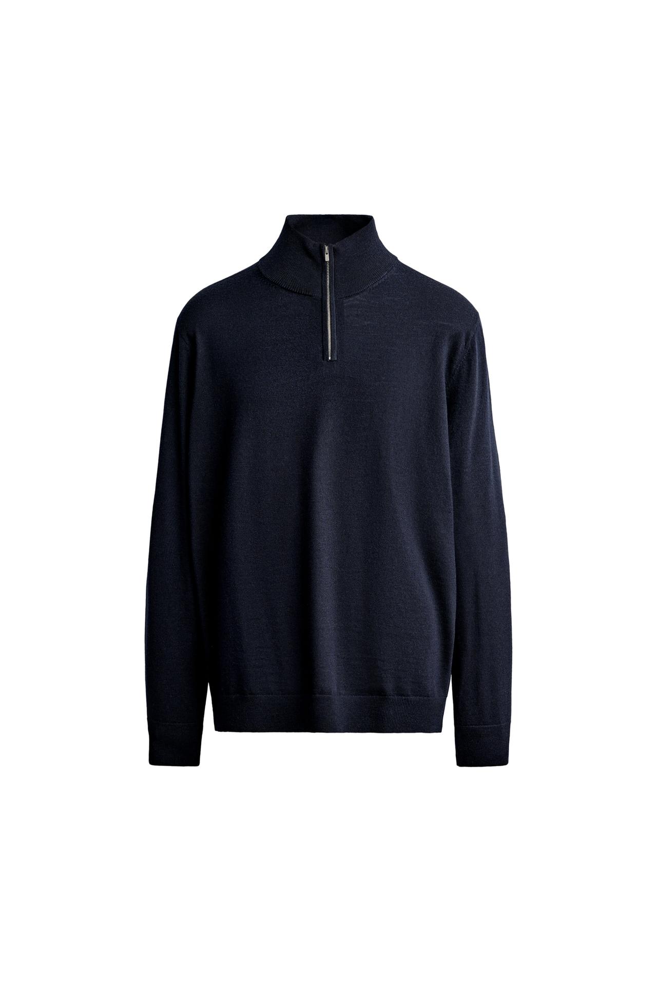 100% WOOL QUARTER-ZIP JUMPER