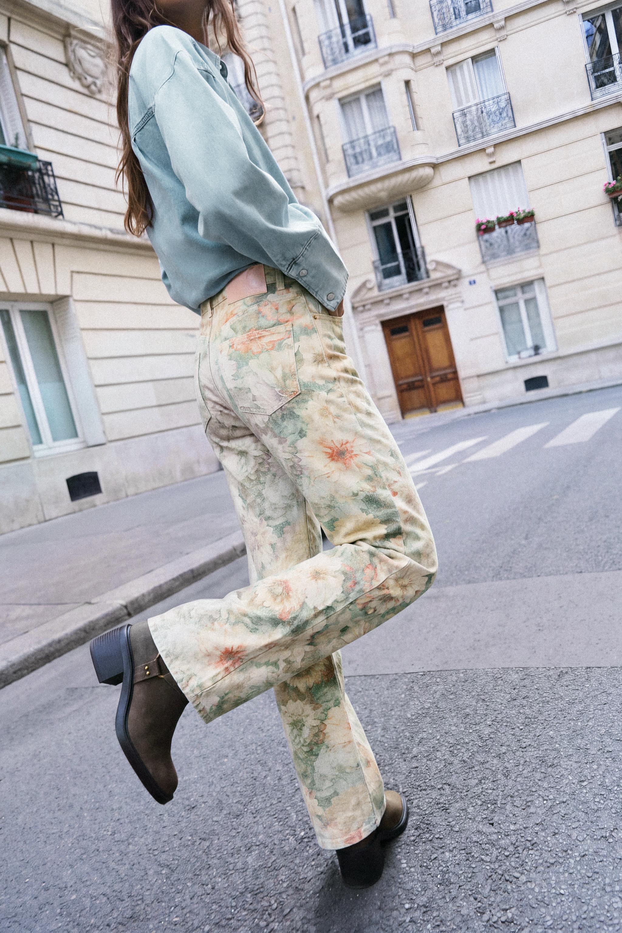 JEAN Z1975 DROIT TAILLE NORMALE À MOTIF FLORAL