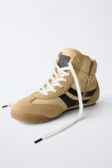 BOXING HIGH-TOP SNEAKERS - Sand Brown by Zara - Image 2