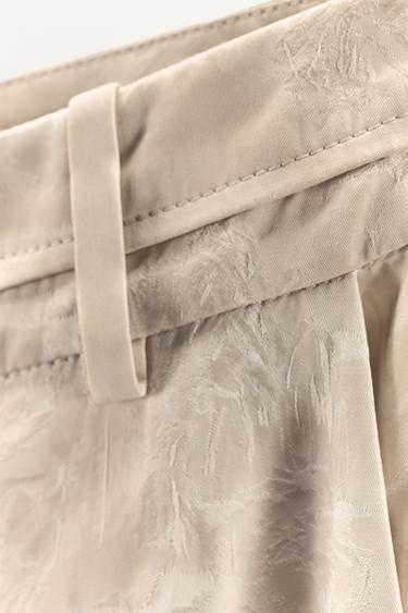 JACQUARD BUTTON TROUSERS ZW COLLECTION LIMITED EDITION - Ecru by Zara - Image 4