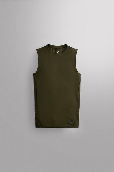 COMPRESSION TANK TOP - Dark khaki by Zara