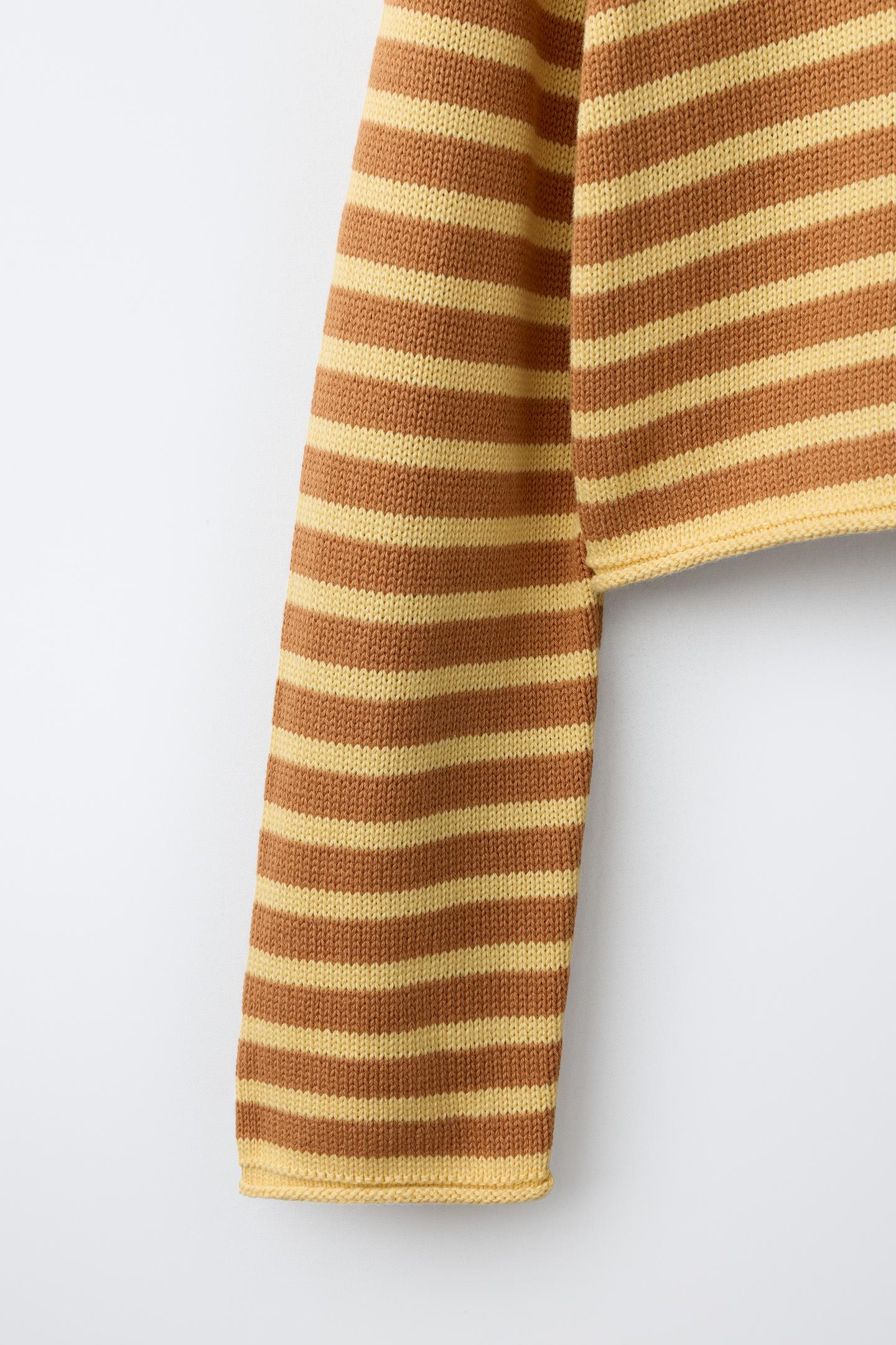 Детский свитер Zara Striped Knit Jumper, цвет: Жёлтый — фото 5