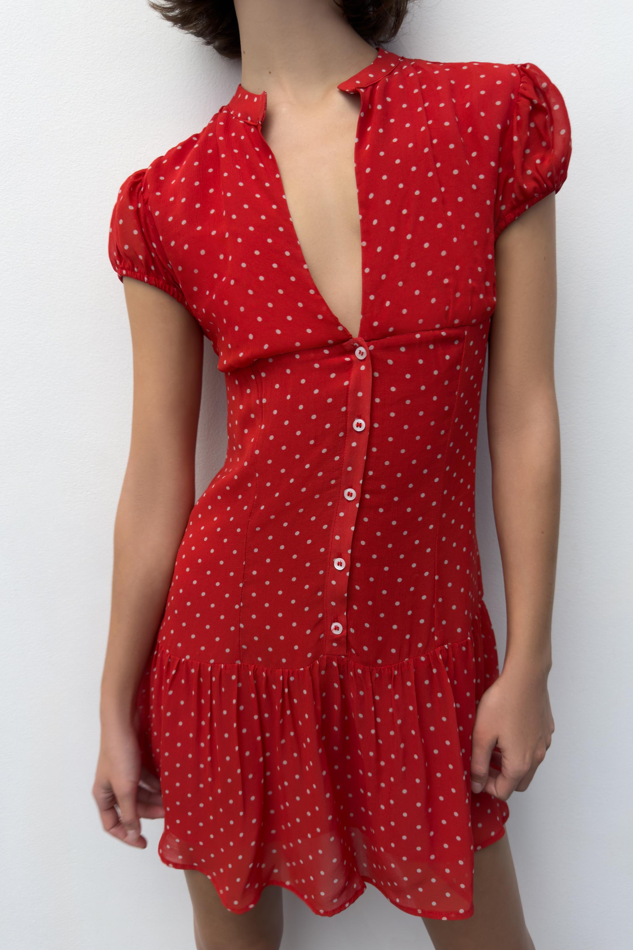 SHORT POLKA DOT DRESS - Red / White | ZARA United States SHORT POLKA DOT DRESS - Red / White | ZARA United States