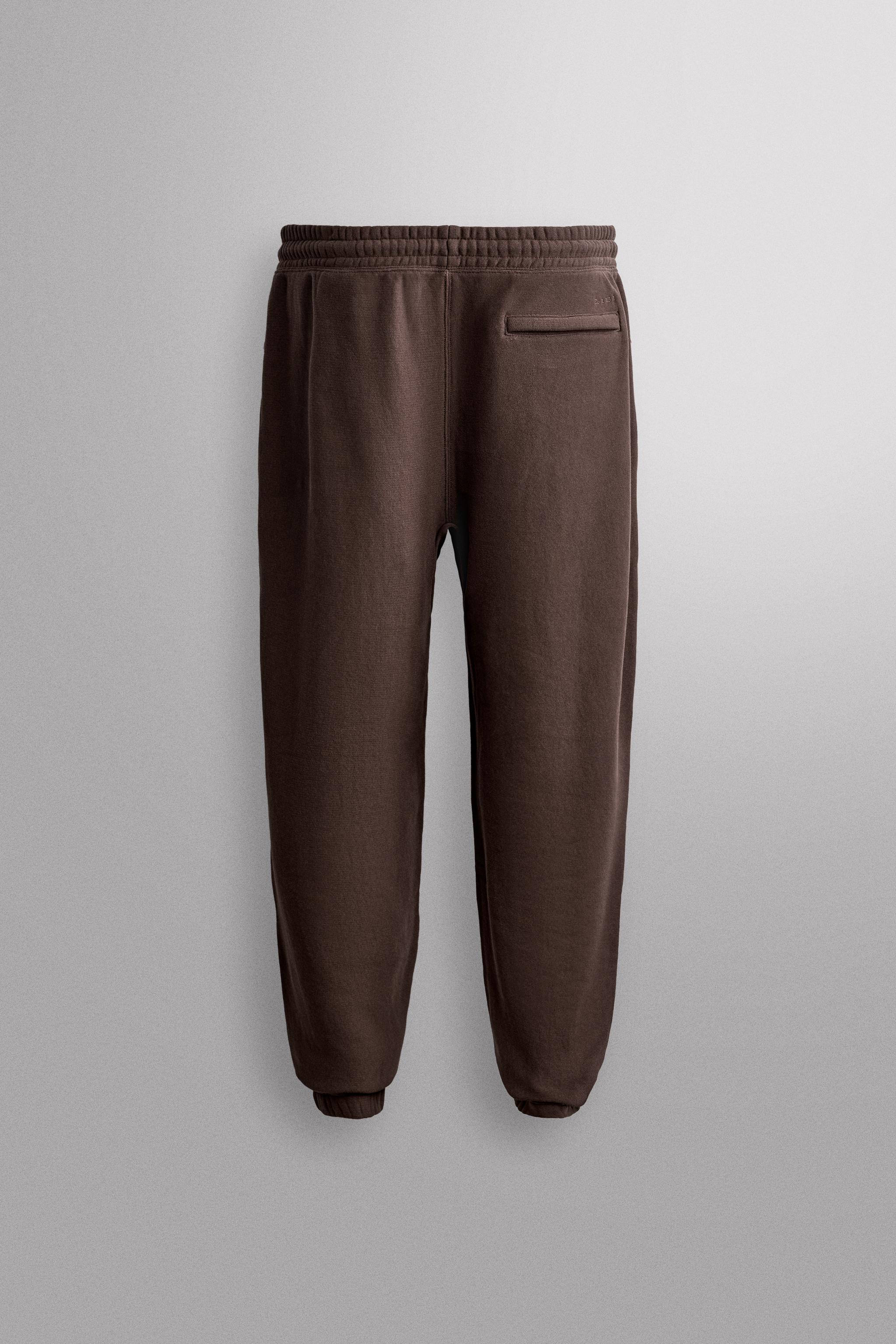 COTTON JOGGER PANTS — Brown