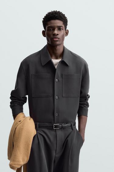 CAMISA AMPLA BOXY FIT - Cinzento da Zara