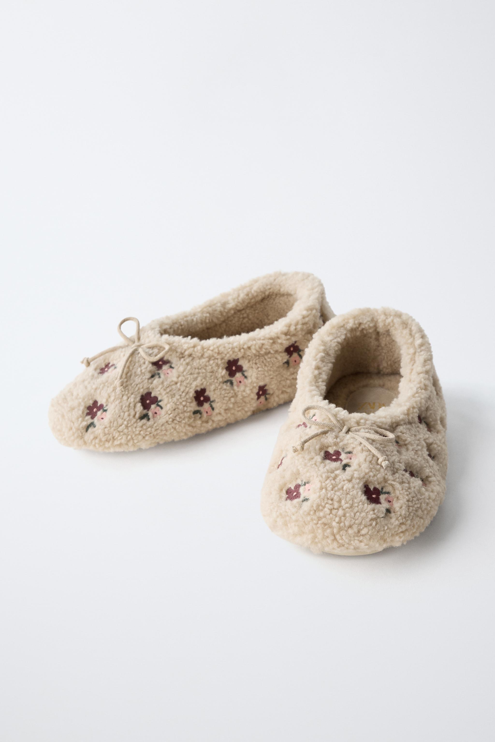 Детские тапочки Zara FLORAL SLIPPERS — фото 3