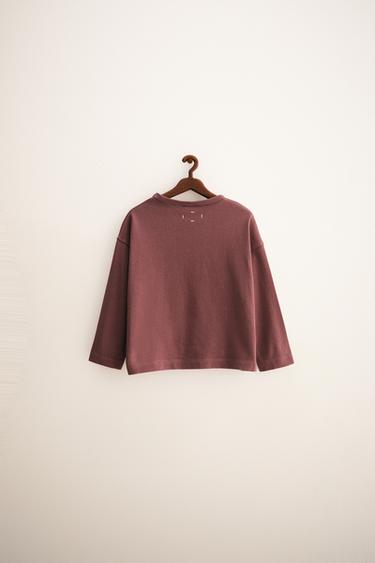 ZARA TIMELESS - T-SHIRT UNIE EN COTON - rouille-foncé de Zara - Image 1