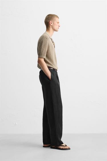 TEXTURED KNIT POLO SHIRT - Beige by Zara - Image 3