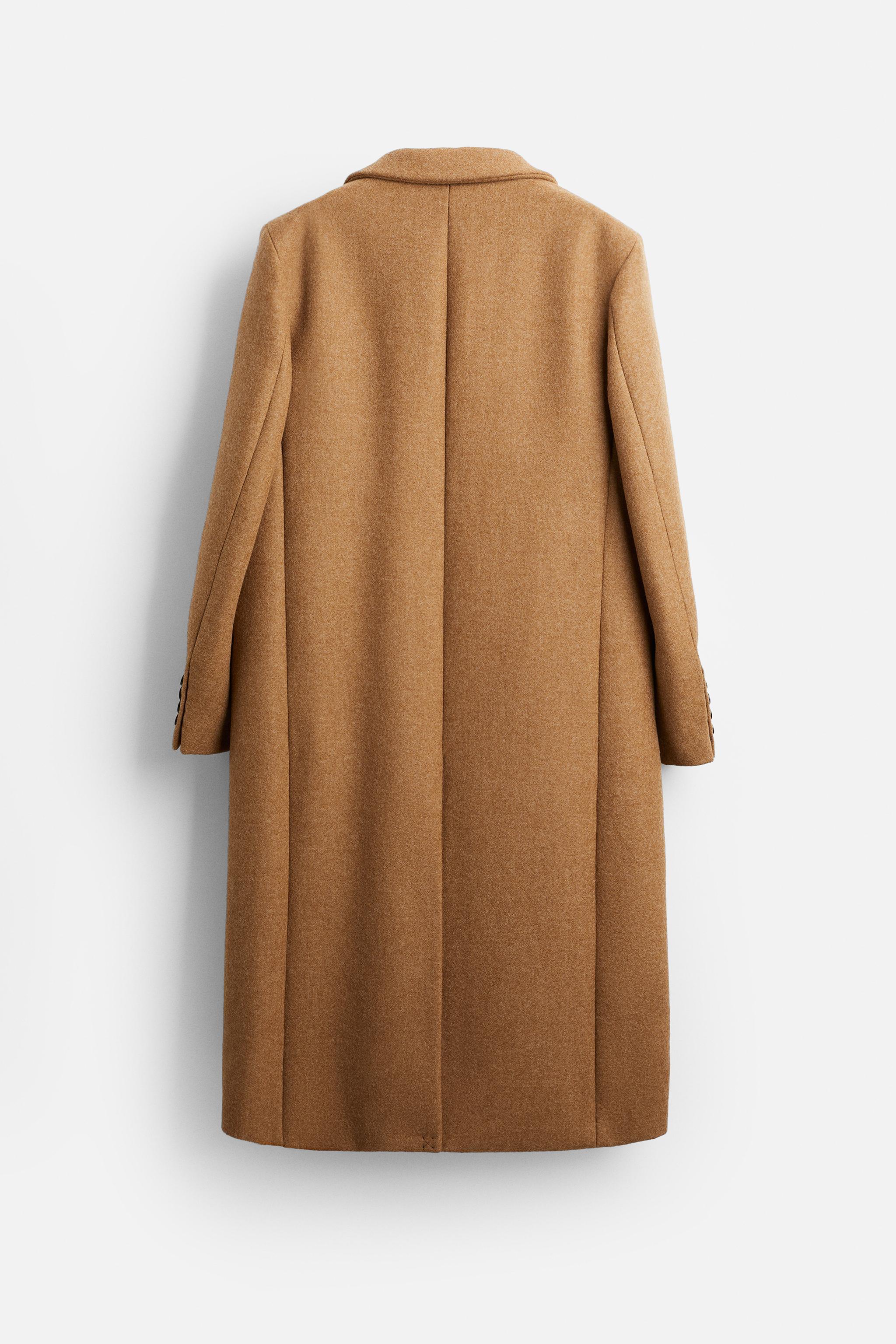 Camel color coat zara on sale