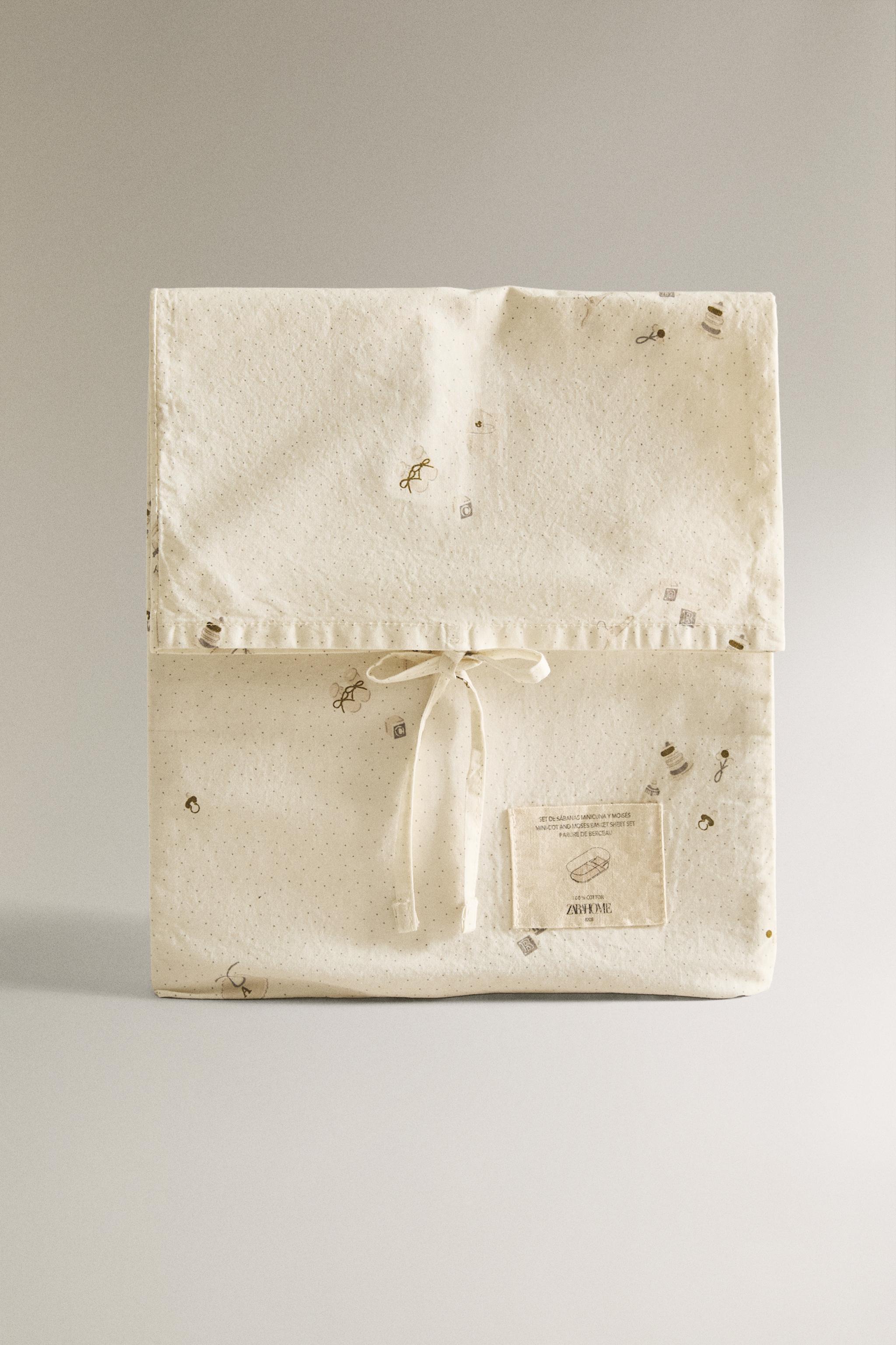 ENSEMBLE DRAPS MINI-LIT BÉBÉ IMPRIMÉ