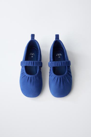 BALLERINES EN CUIR - Bleu de Zara - Image 4