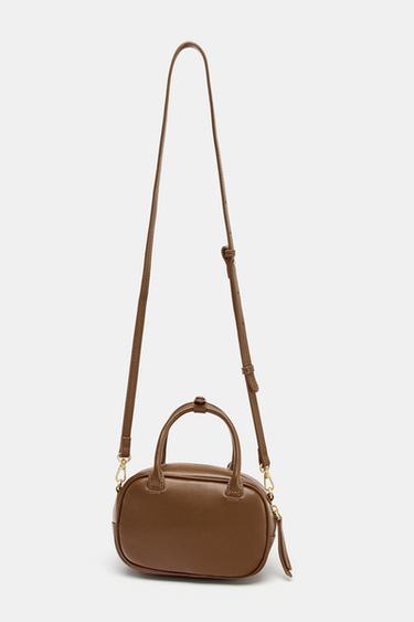 MINI TOPSTITCHED BAG - Dark tan by Zara - Image 3