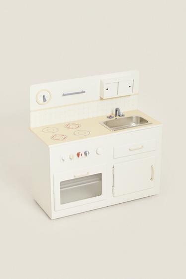 KIDS' WOODEN PLAY KITCHEN — Cream 2