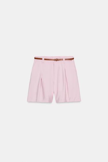 BERMUDAS CINTURÓN - Rosa palo de Zara - Imagen 0