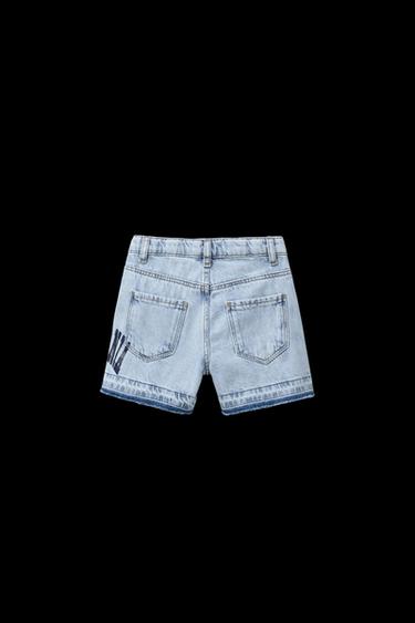 SKATER DENIM BERMUDA SHORTS - Light blue by Zara