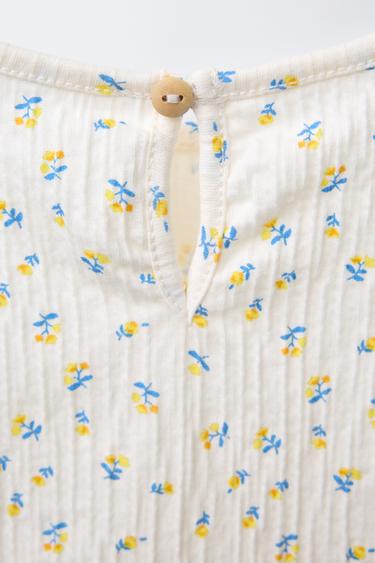 T-SHIRT IMPRIMÉ FLEURS - Écru clair de Zara - Image 3