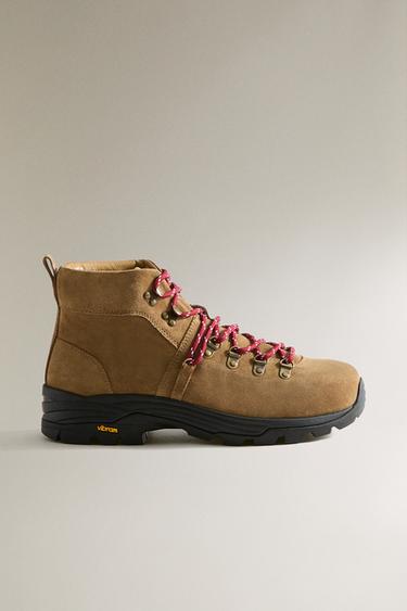 LEATHER HIKING BOOTS - Brown by Zara - Image 0