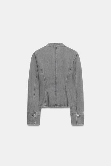 Z1975 PEPLUM JACKET WITH FIREMAN CLASP - Grey marl by Zara - Image 8
