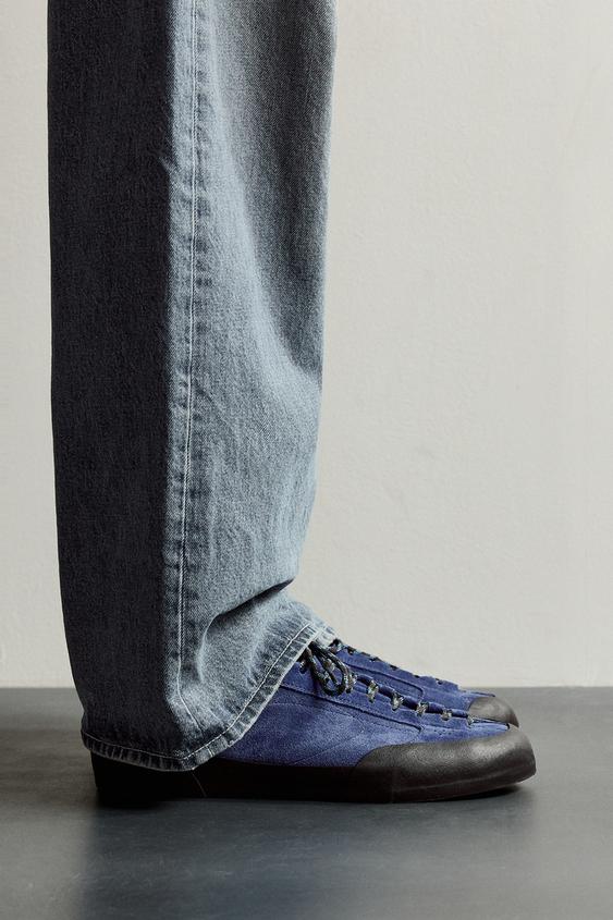 LEATHER TRAINERS - Blue by Zara - Image 0