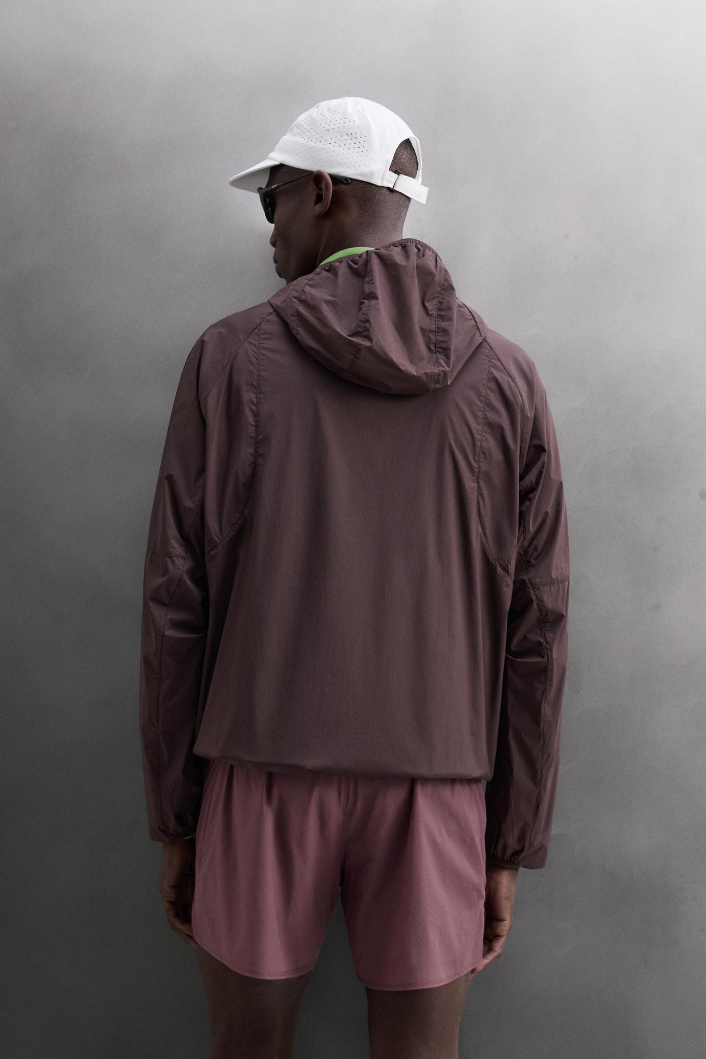 Мужская куртка Zara Technical Wind-Resistant, цвет: Баклажановый — фото 3